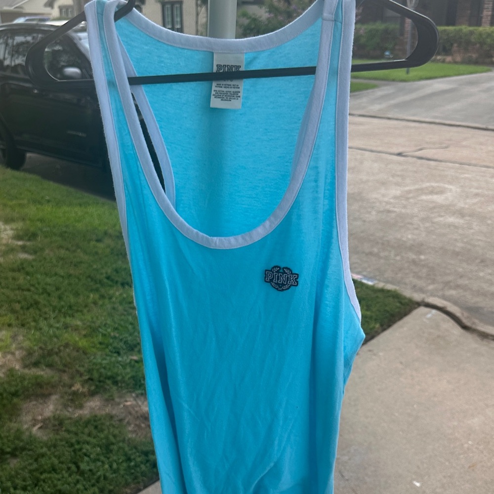 PINK Victoria's Secret Aqua Tank with White Edges